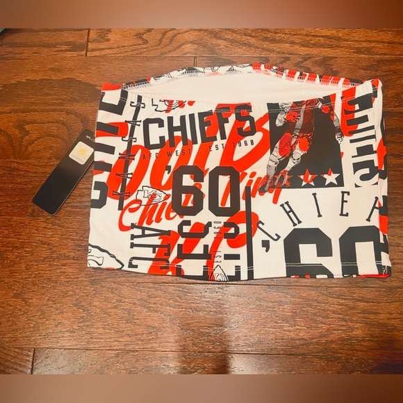 Kansas City Chiefs Strapless Top - Black and Red Large - Picture 7 of 9